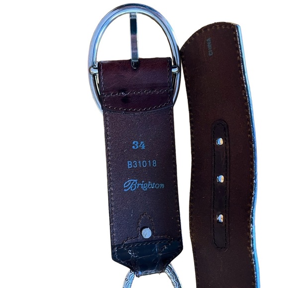 Brighton Brown Leather With Silver Hardware Size 34 - Picture 7 of 7